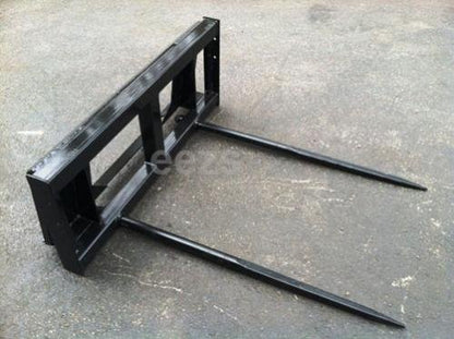 Skid Steer Attachment, 2 x 49" Hay Bale Spear, Rated 3000 LB, Quick Attach - size: 2 x 49"