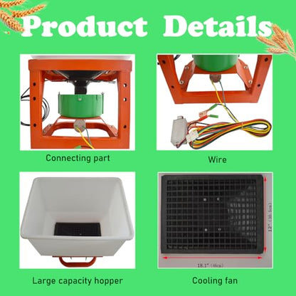 Tractor Fertilizer Spreader, 265LB ATV Broadcast Spreader Electric Fertilizer Spreader for Feed, Fertilizer, Seed