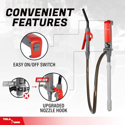 TERA PUMP 2nd Gen Multipurpose Battery Powered Fuel Transfer Pump - style: Battery Powered - 39.4" Hose