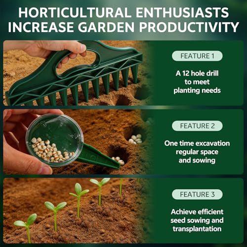 7 Pcs Sowing Seeds Dispenser Set, with 12 Hole Seeder