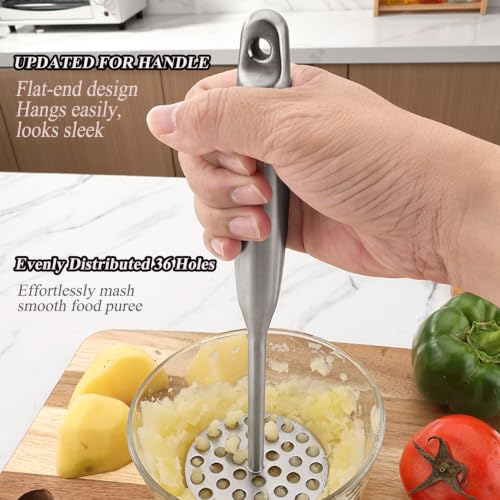 Potato Masher +Peeler 2 in 1 Set 304 Stainless Steel with Ergonomic Handle