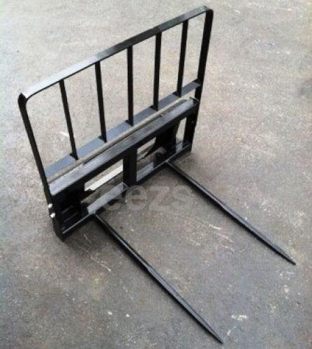 Skid Steer Attachment, 2 x 49" Hay Bale Spear w/Guard-WD, Rated 3000 LB, Quick Attach - size: 2 x 49" W/ Guard