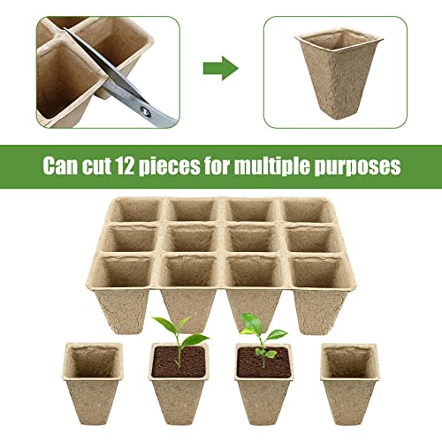240 Cells Biodegradable Seedling Starter Trays, 20 Pack Plant Starter Kit - size: 240 Cells, 20 Packs
