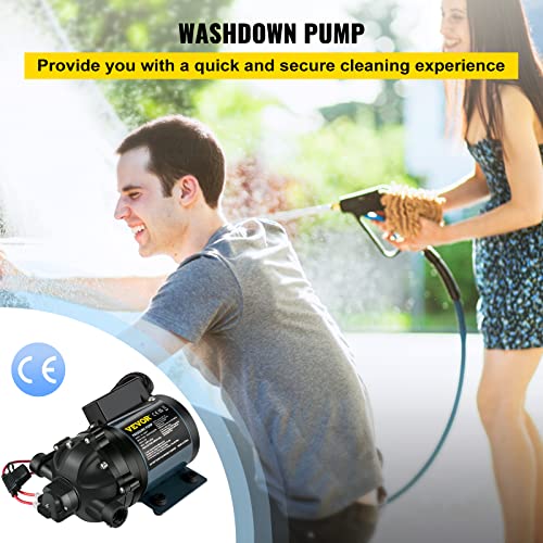 VEVOR Washdown Pump, 12V DC, 7 GPM 60 PSI, Max. 10 FT Lift Self Priming Water Pump, w/EPDM Valve, Universal Salt Water Strainer & Female/Male Thread, for RV, Marine Deck, Yacht - size: 12V, 7GPM, 60PSI