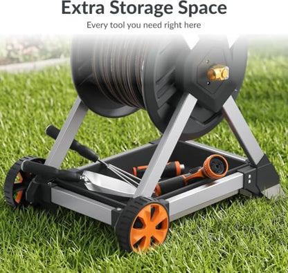 Giraffe Tools Garden Hose Reel Cart,125FT 5/8" Hose Capacity with Wheels