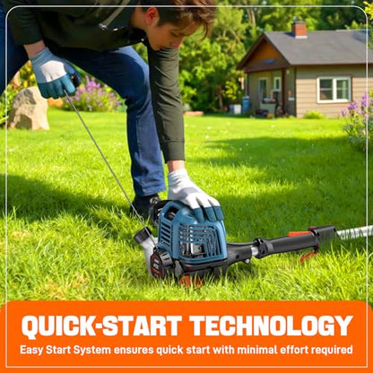 SENIX Gas String Trimmer, 26.5 cc 4-Cycle 17'' Cutting/Edger Lawn Tool