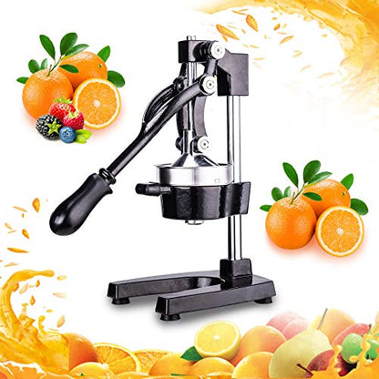 CO-Z Professional Manual Citrus Juicer Pomegranate Orange Lemon Juicer with Steel Lever for Home, Restaurant, Bar (Black Steel) - color: Black Steel