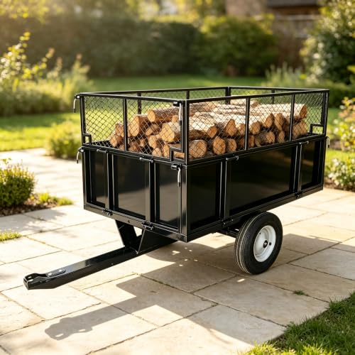 1000LBS Heavy Duty Utility Dump Trailer, 25 Cu.Ft ATV Trailer Dump Cart