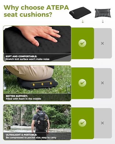 ATEPA Inflatable Seat Cushion - color: 1 Pack - Black