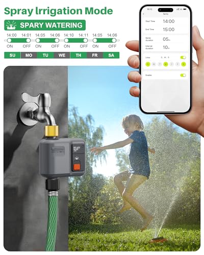 WiFi Water Timer for Garden Hose,WiFi Sprinkler Controller with 984ft Range - size: 1pcs,1 Gateway
