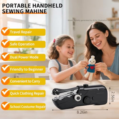 Upgrade Handheld Sewing Machine for Adult Beginners,Black