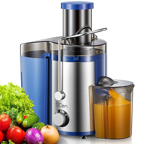 Juicer Machine 800W Centrifugal Juicer with Wide Mouth Feed Chute - color: Blue, size: 800W