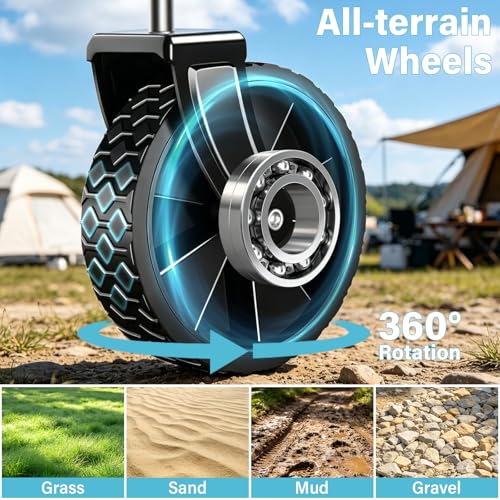 Collapsible Wagon Cart with All-Terrain Wheels - Folding Utility 360LBS Heavy Duty Wagons Carts for Grocery Sports Garden Shopping Camping Fishing (Black, 120L) - size: 360LBS