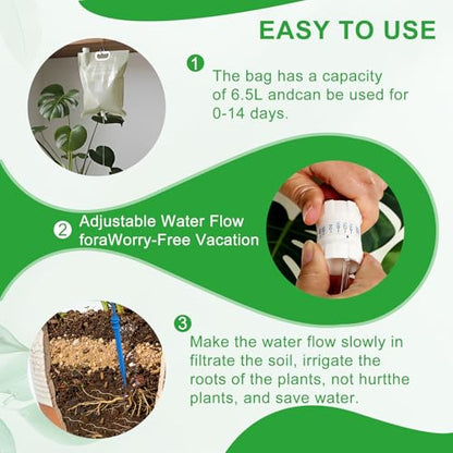 3 Pcs Plant Self Watering Device,6.5L Automatic Vacation Plant Waterer Bag