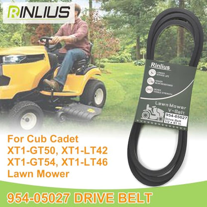 Mower Drive Belt 954-05027A for Craftsman Cub Cadet XT1-GT50 XT1-GT54 XT2-GX54 Troy-Bilt MTD 954-05027B 754-05027A 754-05027B Lawn Mowers(1/2" x 91") - size: 954-05027A