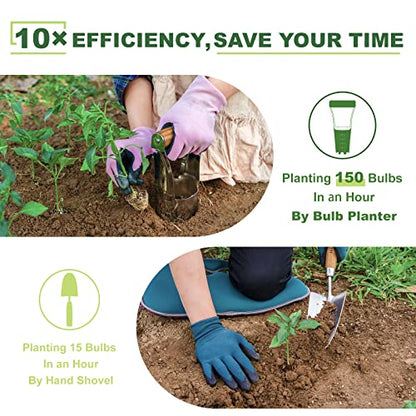 Haliaeetus Bulb Planter Tool, 4 inches Depth Mark Hand Bulb Planter - size: 4'' Depth Mark Bulb Planter Tool