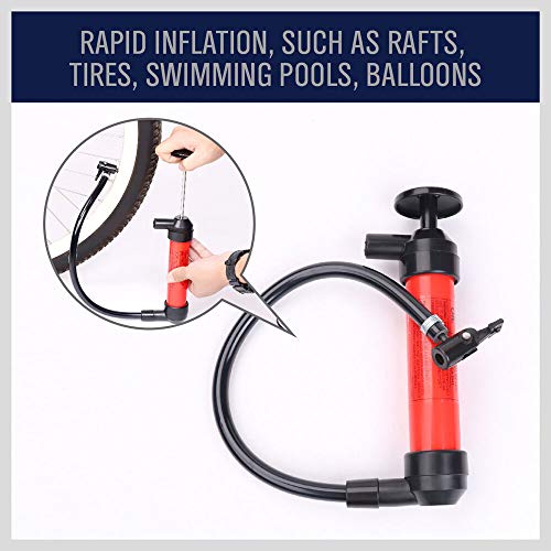 HORUSDY Multi-Use Siphon Fuel Transfer Pump Kit for Gas Oil and Liquids - style: Red