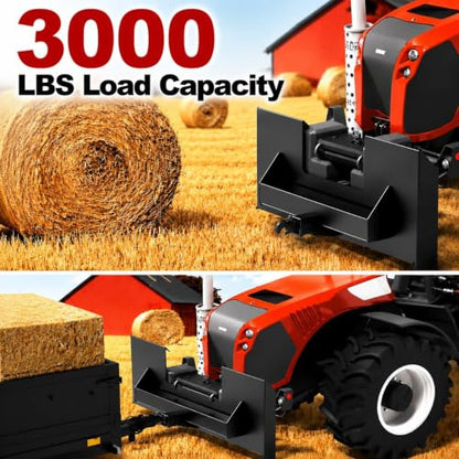 Garvee 1/4" Skid Steer Mount Plate w/ 2" Removable Trailer Hitch Receiver - color: Black
