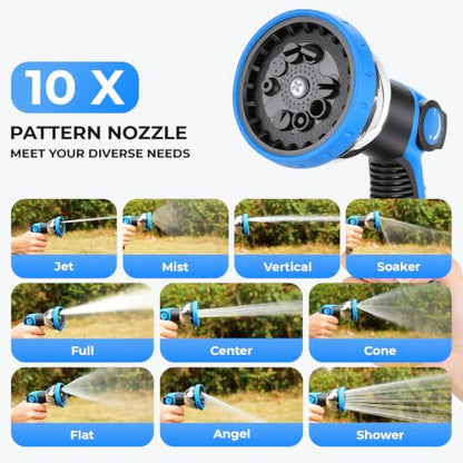 Homdox Retractable Garden Hose Reel 5/8 in x 82ft, Wall Mounted Automatic Water Hose Reel, 10 Pattern Nozzle, Auto Rewind and Lock at Any Length, 180°Swivel Bracket, UV Resistant - size: 5/8'' 82FT