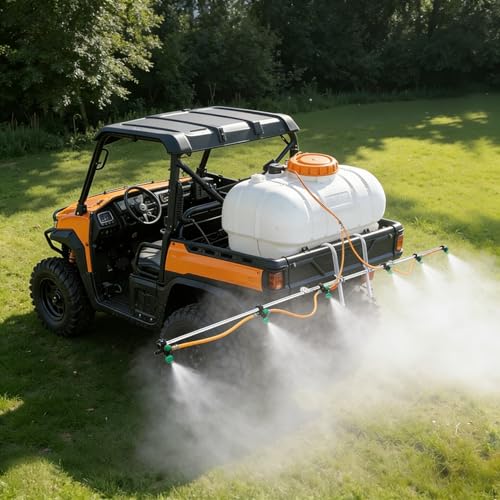 6 Nozzle ATV Sprayer Boom Wand Kit – 122" Spray Coverage for ATV & UTV Sprayers, Row Crop, Adjustable Spray Patterns, Folding Design for Easy Transport (Sprayer Boom with Hook) - style: Sprayer Boom with Hook