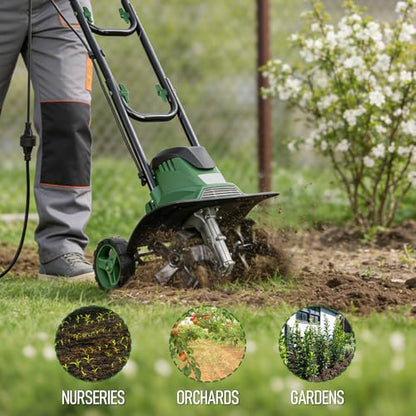 10A 14-Inch Electric Tiller Cultivator - size: 10A-14INCH
