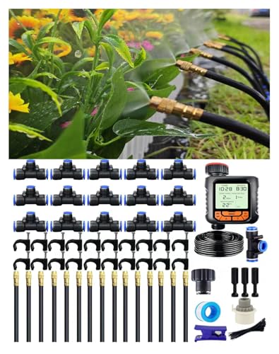 360° Adjustable Drip Irrigation Sprinkler Kit – Garden Watering System - size: 65 FT