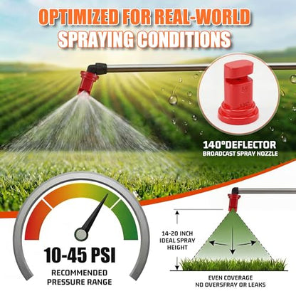 140° Deflector Broadcast Spray Nozzle,Boom Sprayer Nozzles with 2.0 Orifice