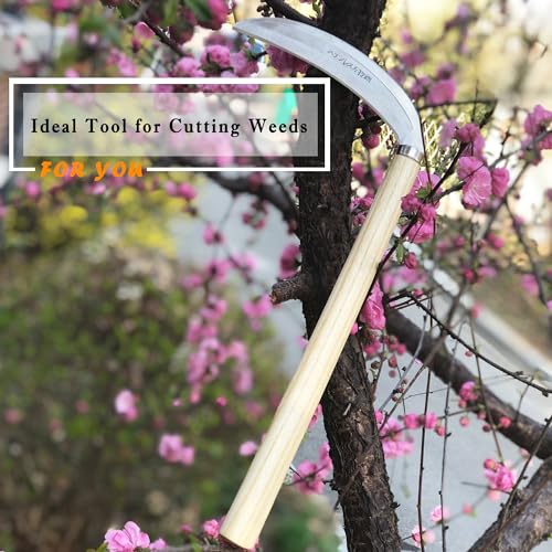 Grass Sickle Hoe Gardening Handheld Tool Weeding Tools for Garden (Beige) - color: Beige