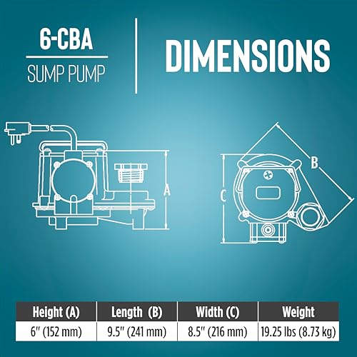 Little Giant 6-CBA 115V, 1/3 HP Bronze Automatic Sump Pump, 10' Cord