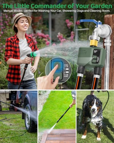 WiFi Water Timer 2 Zone for Garden Hose, Brass Inlet - size: 2 Outlet In
