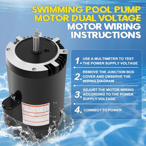 B129 Pool Pump Motor 1.5 HP 56J Frame Fit for Century A.O. Smith 1 Speed - size: 1.5 HP B129 56J Frame