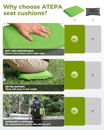 ATEPA Inflatable Seat Cushion - color: 1 Pack - Lightgreen