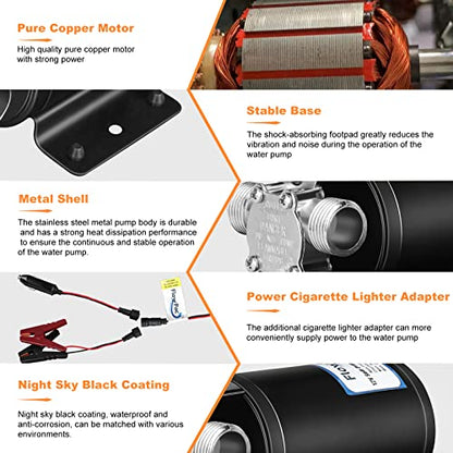 12V Water Transfer Pump 1/10HP Electric Water Pump Utility Pump-Ciger - style: Black-dual mode