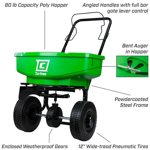 CHAPIN 89000A TurfPro 80 lb Lawn Spreader, Push, Seed and Fertilizer - style: 80Lbs