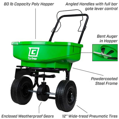 CHAPIN 89000A TurfPro 80 lb Lawn Spreader, Push, Seed and Fertilizer - style: 80Lbs