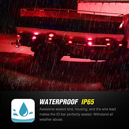 Nilight 3.8 Inch 6 LED Red Trailer Side Marker Lights,10 Pack - color: 3.8" Red 10Pcs