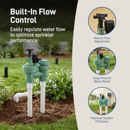 Orbit 57623 3/4" FPT 100 Series Anti-Siphon Automatic Sprinkler Valve with Flow Control (Pack of 2) - size: 2 Pack 3/4 Inch FPT 100 Series, style: 100-series