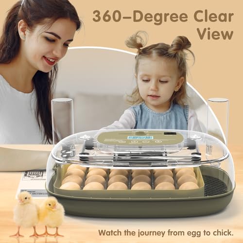 Egg Incubators Incubator for Hatching Eggs 24 Eggs Egg Incubator for Lab Home Farm with Automatic Egg Turning for Chicken, Ducks, Goose, Quail - size: 24 eggs