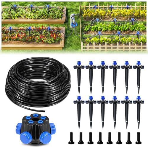HIRALIY 50FT Drip Irrigation Kit for Small Gardens - size: 50FT