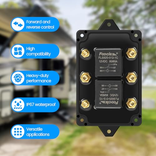 12V Forward and Reverse Relay Module Reliable Motor Control for Tarp Systems, Hoists, Winches, and More – Bidirectional Switch for AC/DC Motors