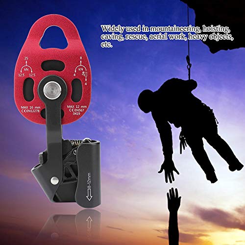 Alomejor Aluminium One Way Climbing Pulley Lifting Heavy Objects Lifting Tool Super Light Device Ascenders Lifter Drag Lifting Equipment