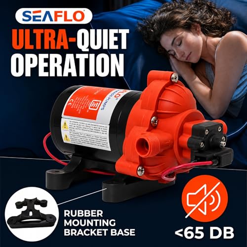 SEAFLO 33 series RV Water Pump - 12V, 3.0 GPM 45 PSI Diaphragm Pump, Self Priming On Demand Fresh Water Pump for RV Camper Boat Marine, Self Priming Pressure Pump, NSF UL 4-Year Warranty - style: 45 PSI- 3.0 GPM