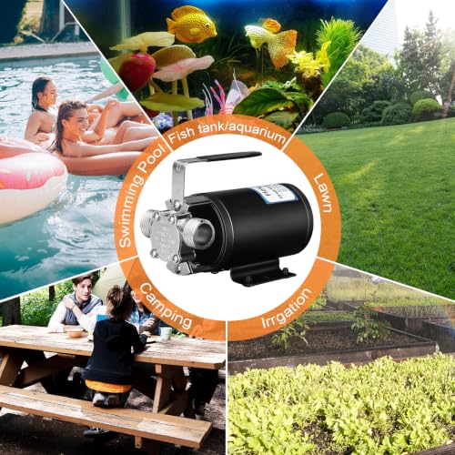 12V Water Transfer Pump 1/10HP Electric Water Pump Utility Pump-Ciger - style: Black-dual mode