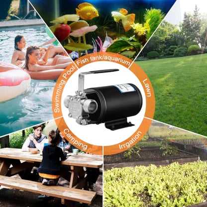 12V Water Transfer Pump 1/10HP Electric Water Pump Utility Pump-Ciger - style: Black-dual mode