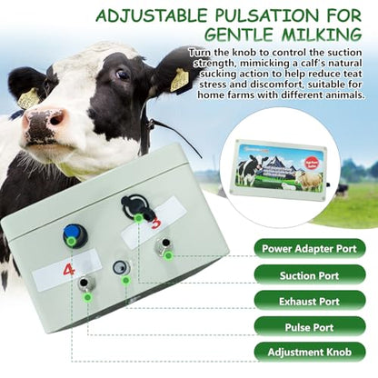 14L Cow and Goat Milking Machine Portable & Electric Milker