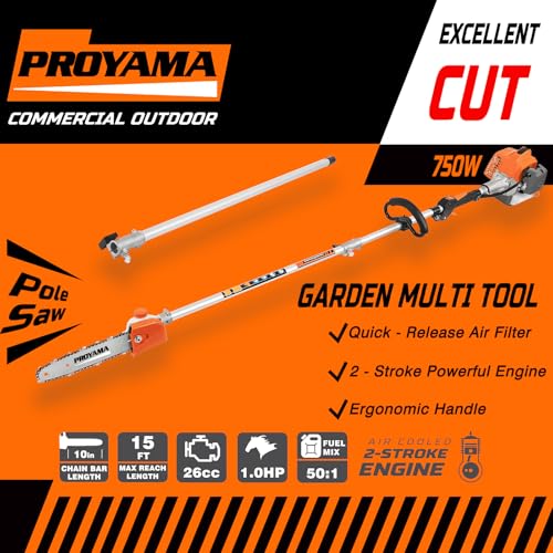 PROYAMA 26cc Gas Powered Hedge Trimmer, Weed Eater Wacker, String Trimmer