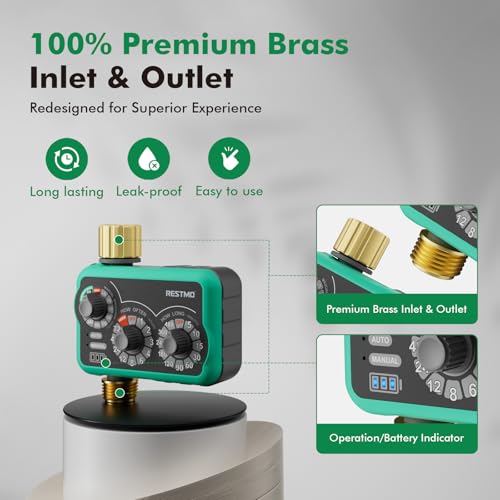 RESTMO 3-Dial Analog Sprinkler Timer, Mechnical Water Timer for Outdoor - size: Mechnical-1 Zone