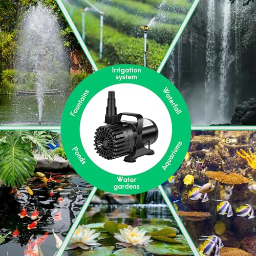 1800 GPH Pond Pump, 100W for Fish Ponds, Fountains & Waterfalls - size: 100W