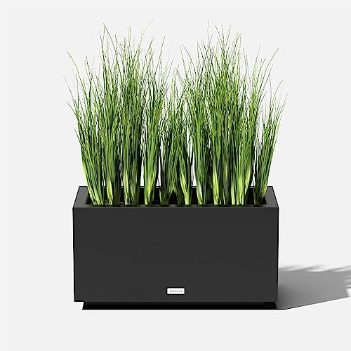 Veradek Block Series Long Box Planter - Rectangular Outdoor Planter - color: Black, size: Small