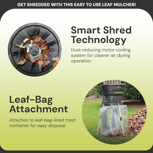 Sun Joe Corded Leaf Mulcher Shredder with Adjustable Control Dial, 8,000 RPM, 13-Amp Motor - Portable Electric Mulching and Shredding Machine for Lawn Care, SDJ616 - style: 13-Amp